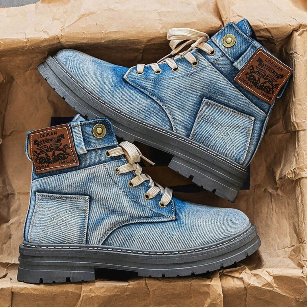 Marius™ – Denim snørestøvler i utility-stil
