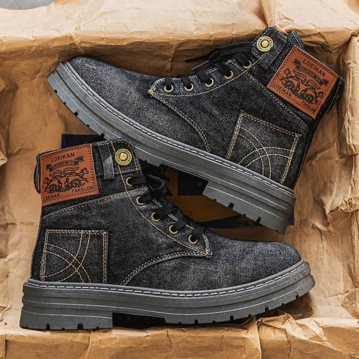 Marius™ – Denim snørestøvler i utility-stil