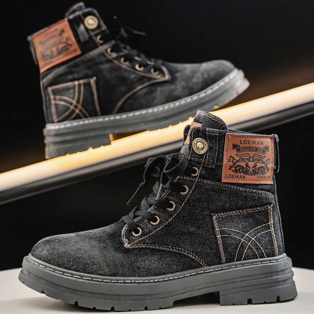 Marius™ – Denim snørestøvler i utility-stil