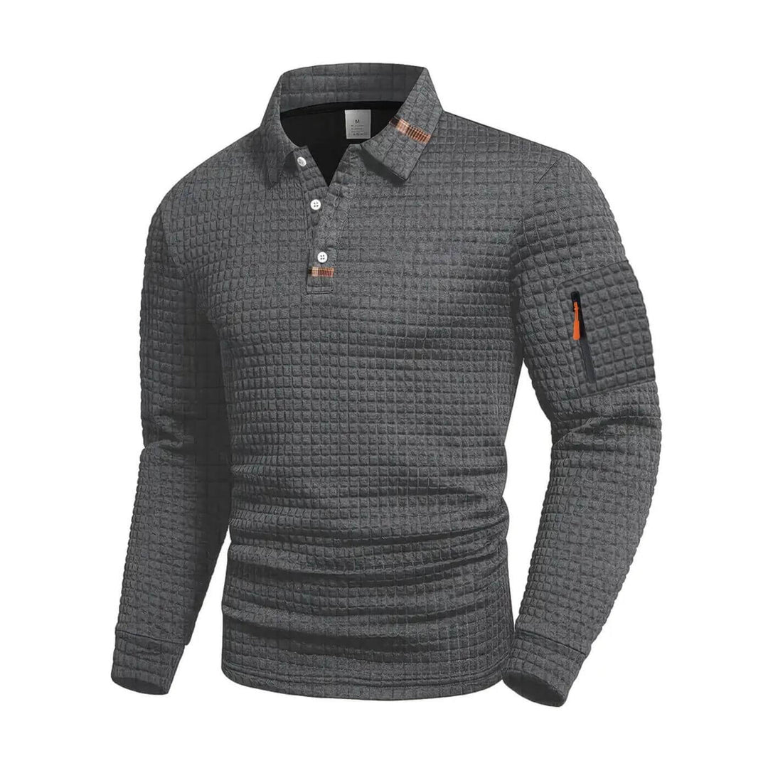 NordFit™- Slim Fit Poloskjorte med Struktur og Lomme