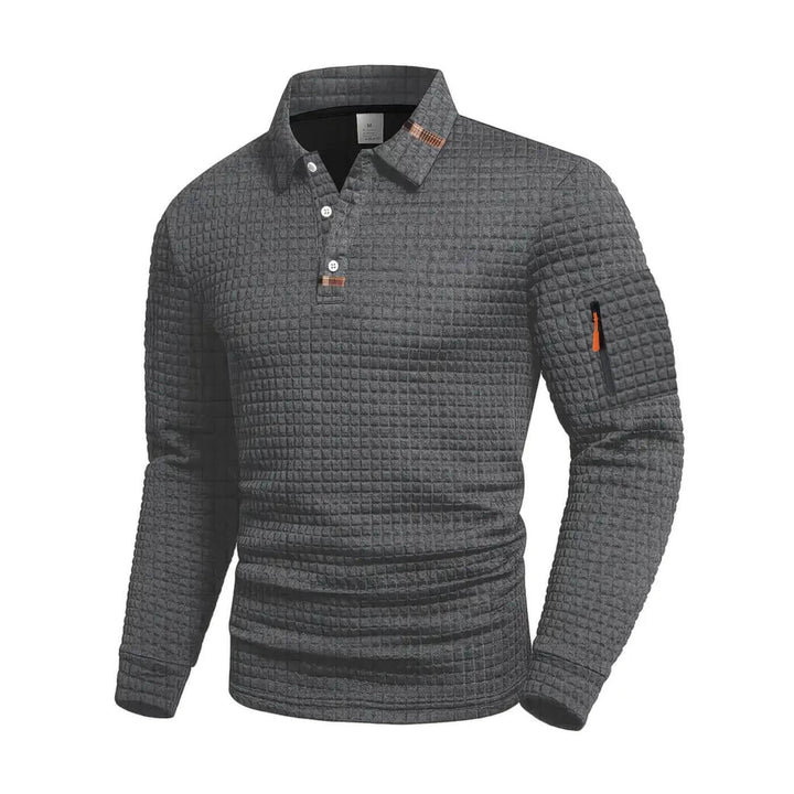 NordFit™- Slim Fit Poloskjorte med Struktur og Lomme