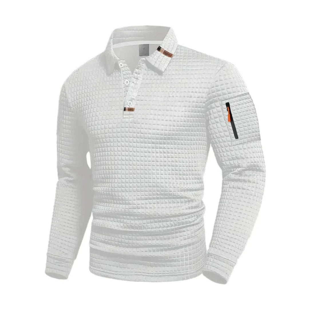 NordFit™- Slim Fit Poloskjorte med Struktur og Lomme