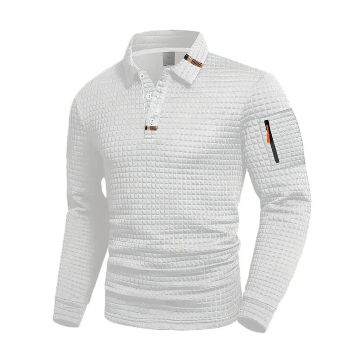 NordFit™- Slim Fit Poloskjorte med Struktur og Lomme