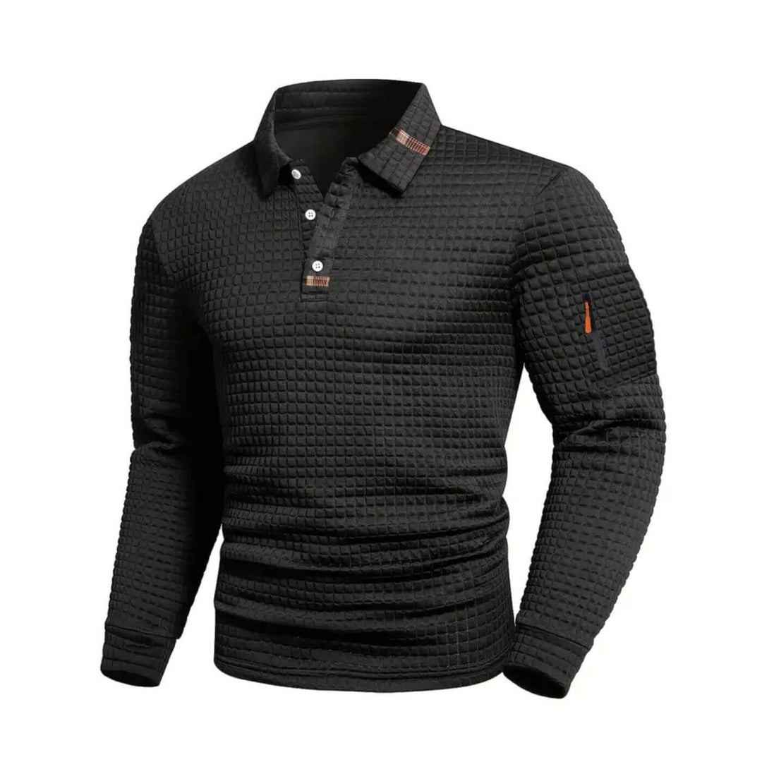 NordFit™- Slim Fit Poloskjorte med Struktur og Lomme