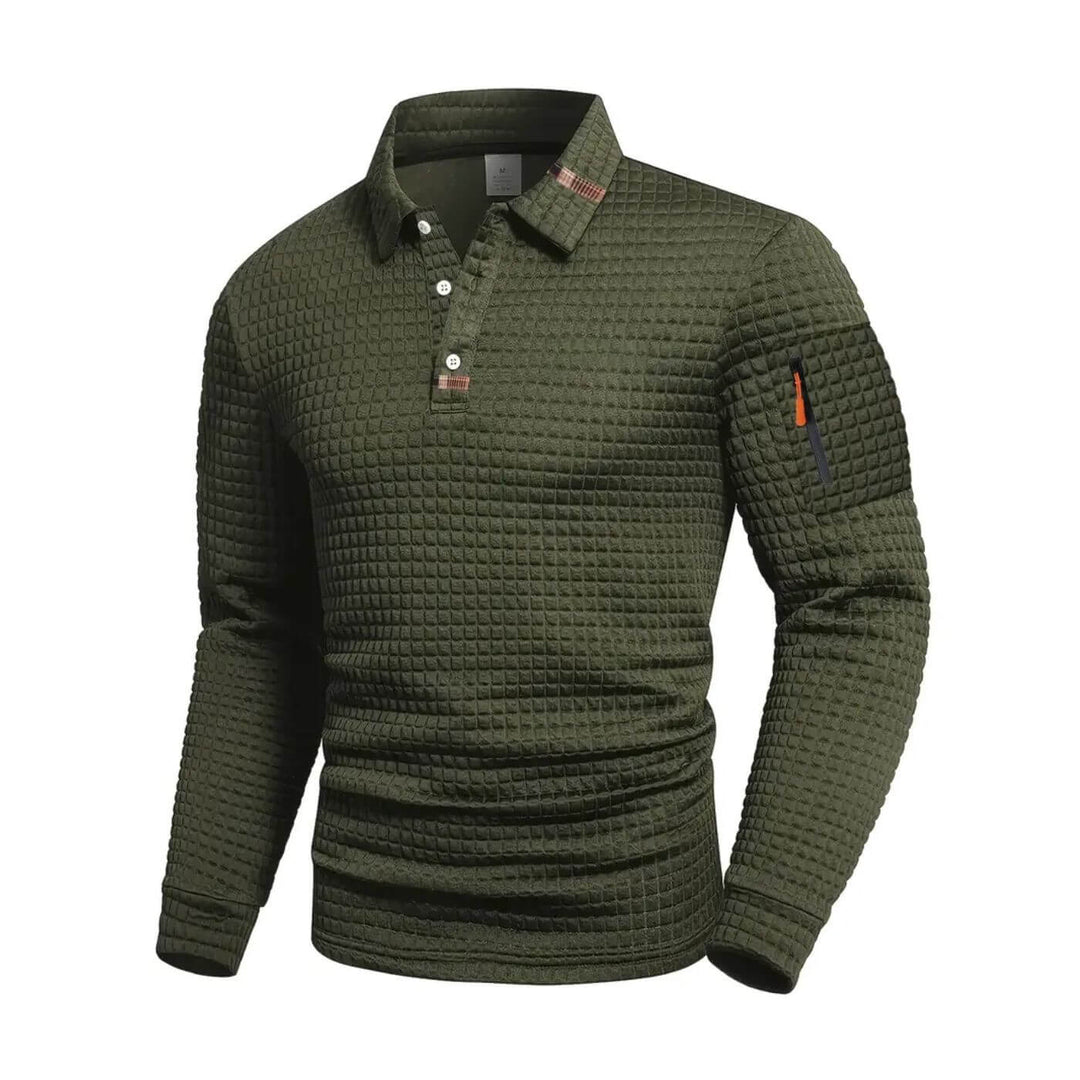 NordFit™- Slim Fit Poloskjorte med Struktur og Lomme
