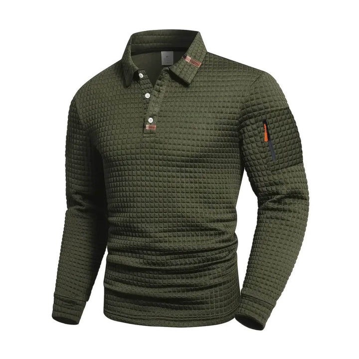 NordFit™- Slim Fit Poloskjorte med Struktur og Lomme