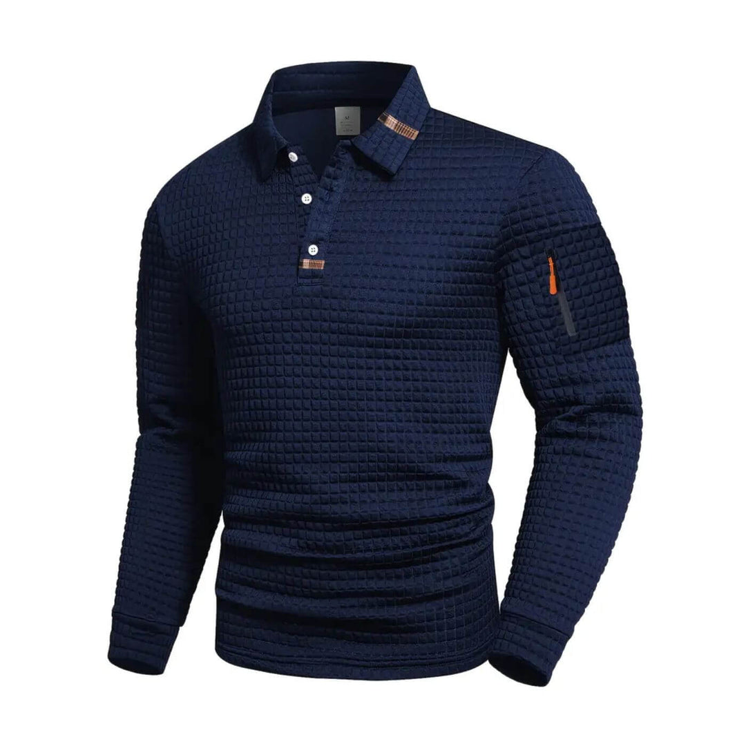 NordFit™- Slim Fit Poloskjorte med Struktur og Lomme