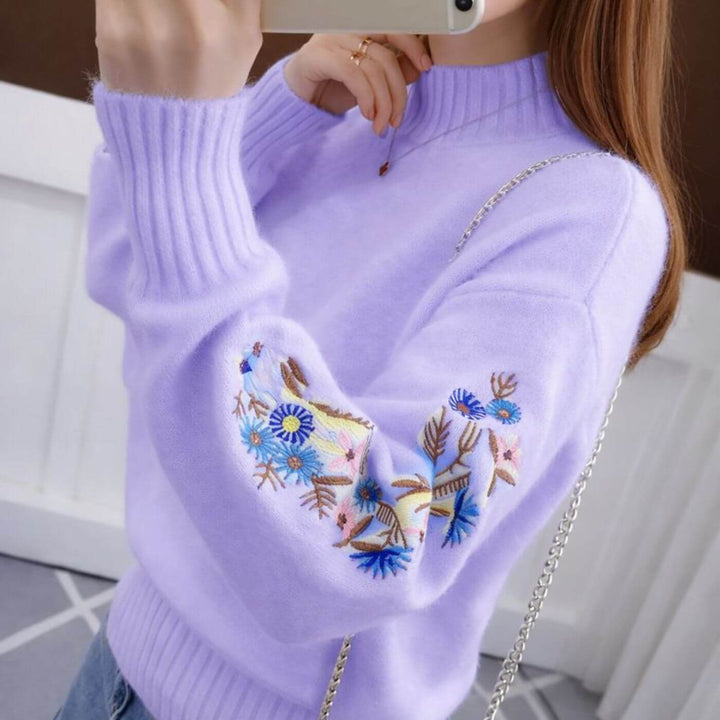 Noreva™- Komfortabel Strikkegenser med Blomstermønster