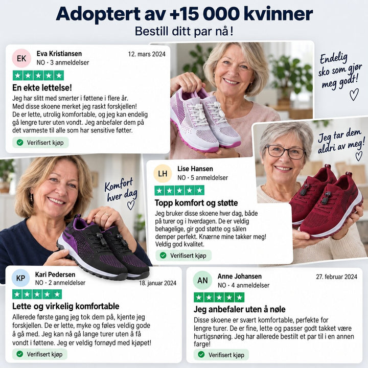 Solara™ – Ortopediske Antiskli Bred Passform Sneakers