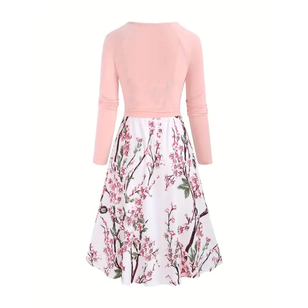 Oline™- Elegant Kirsebærblomst To-Delt Kjole