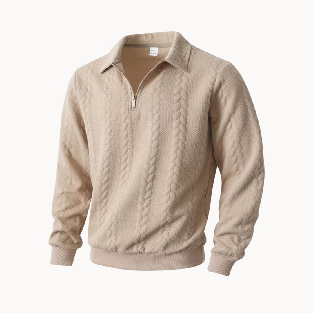 Oliver™ – Uformell genser med kvart glidelås og krage