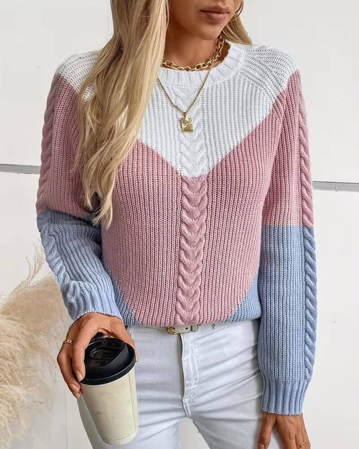 Olivia™ – Flerfarget Kabelstrikket Genser