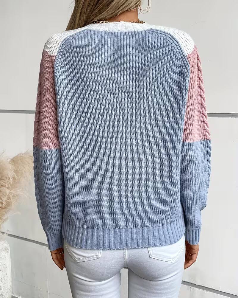 Olivia™ – Flerfarget Kabelstrikket Genser