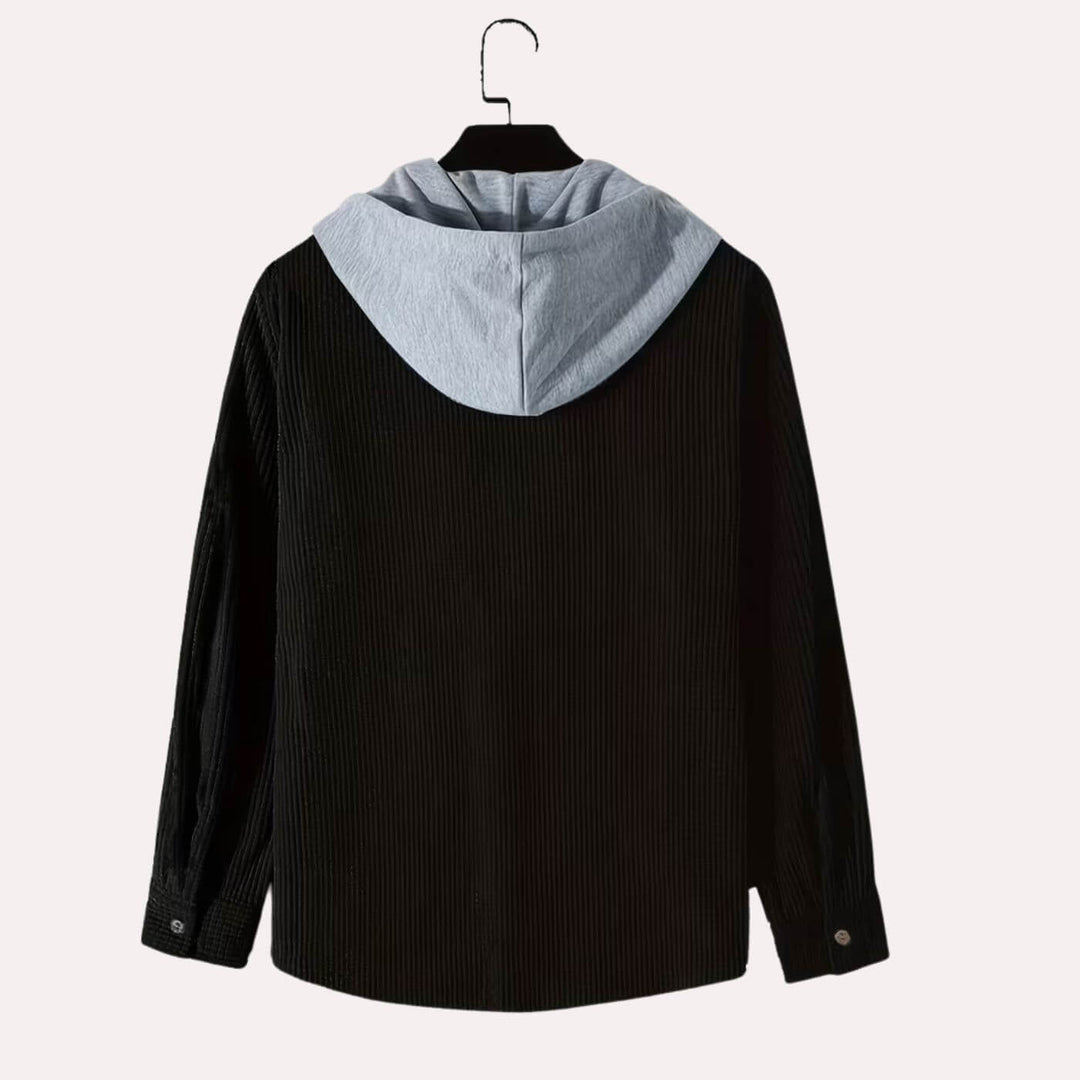 Oskar™ - Knappet Hettejakke i Cordfløyel