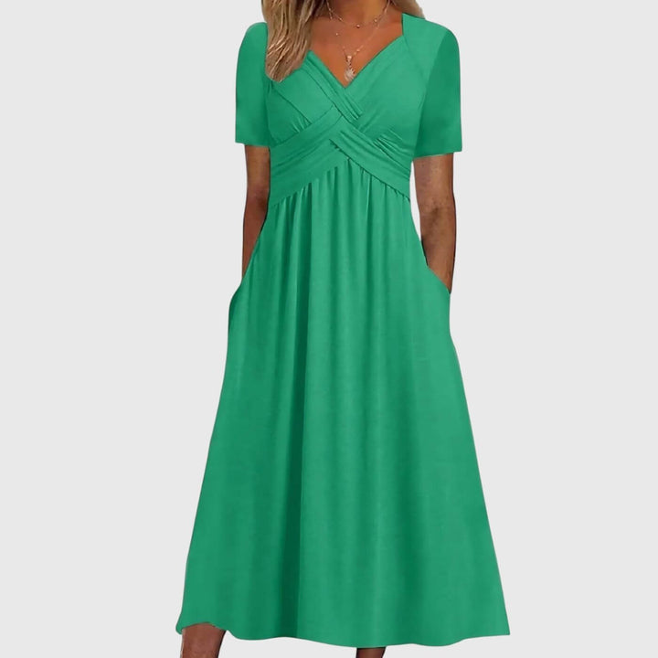 Renate™ – Elegant Midikjole med Magekontroll