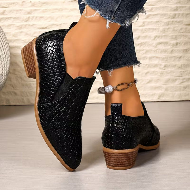 Rikke™ - Loafers med spiss tå og bred hæl