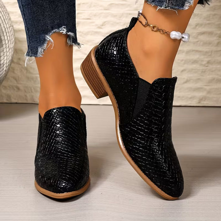 Rikke™ - Loafers med spiss tå og bred hæl