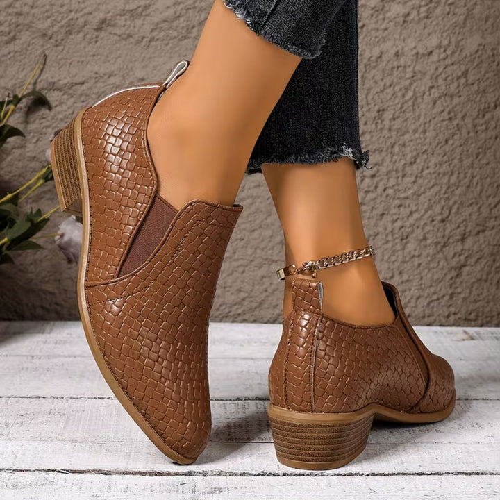 Rikke™ - Loafers med spiss tå og bred hæl
