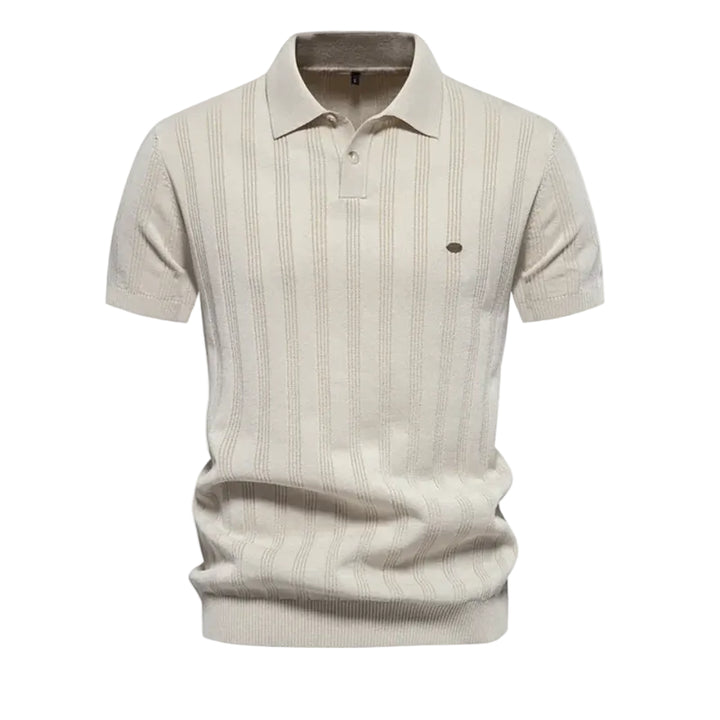 Elijah™ – Ribbestrikket Polo-skjorte med Krage