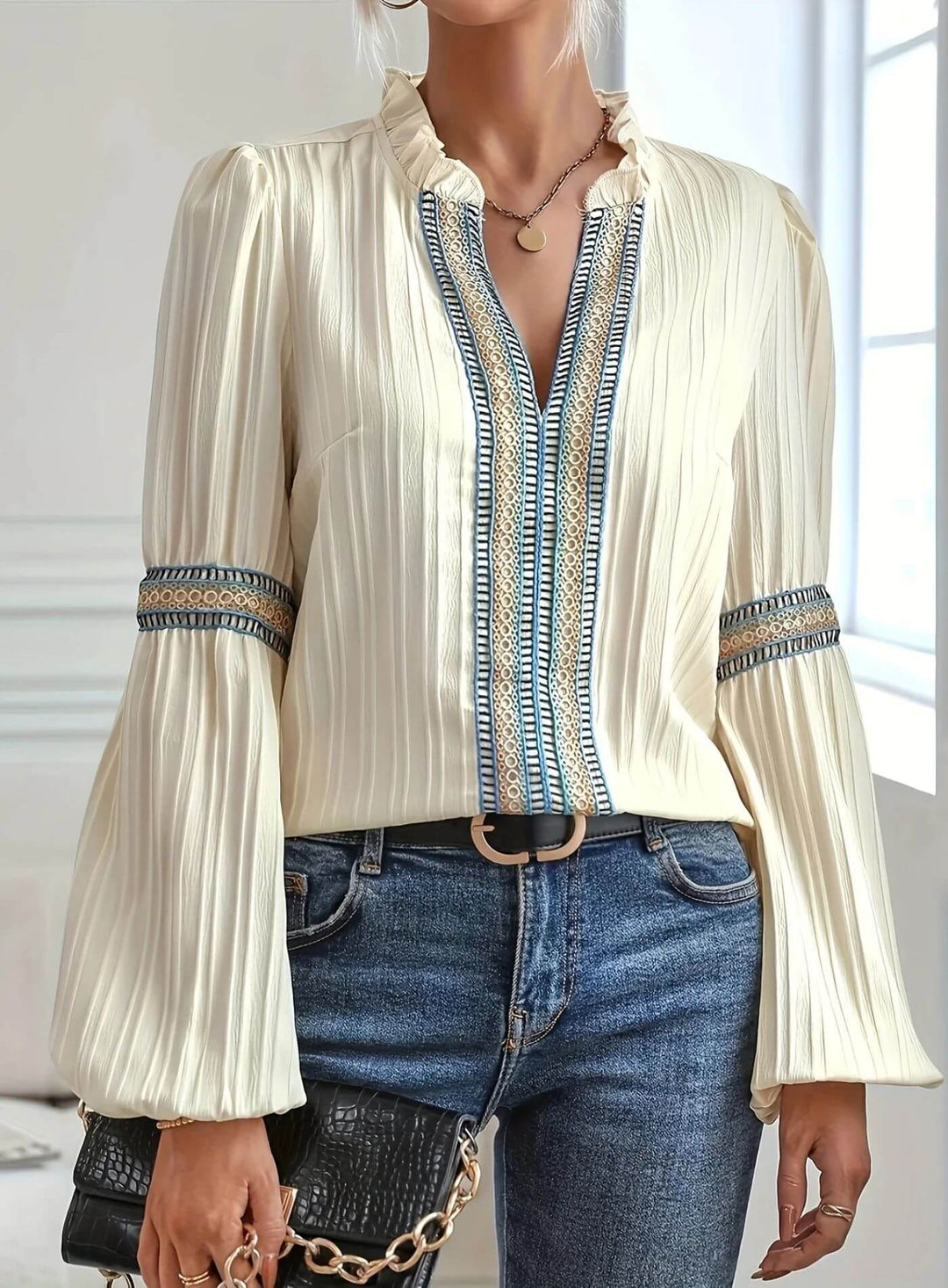 Sophia™ – Elegant Langermet Bluse