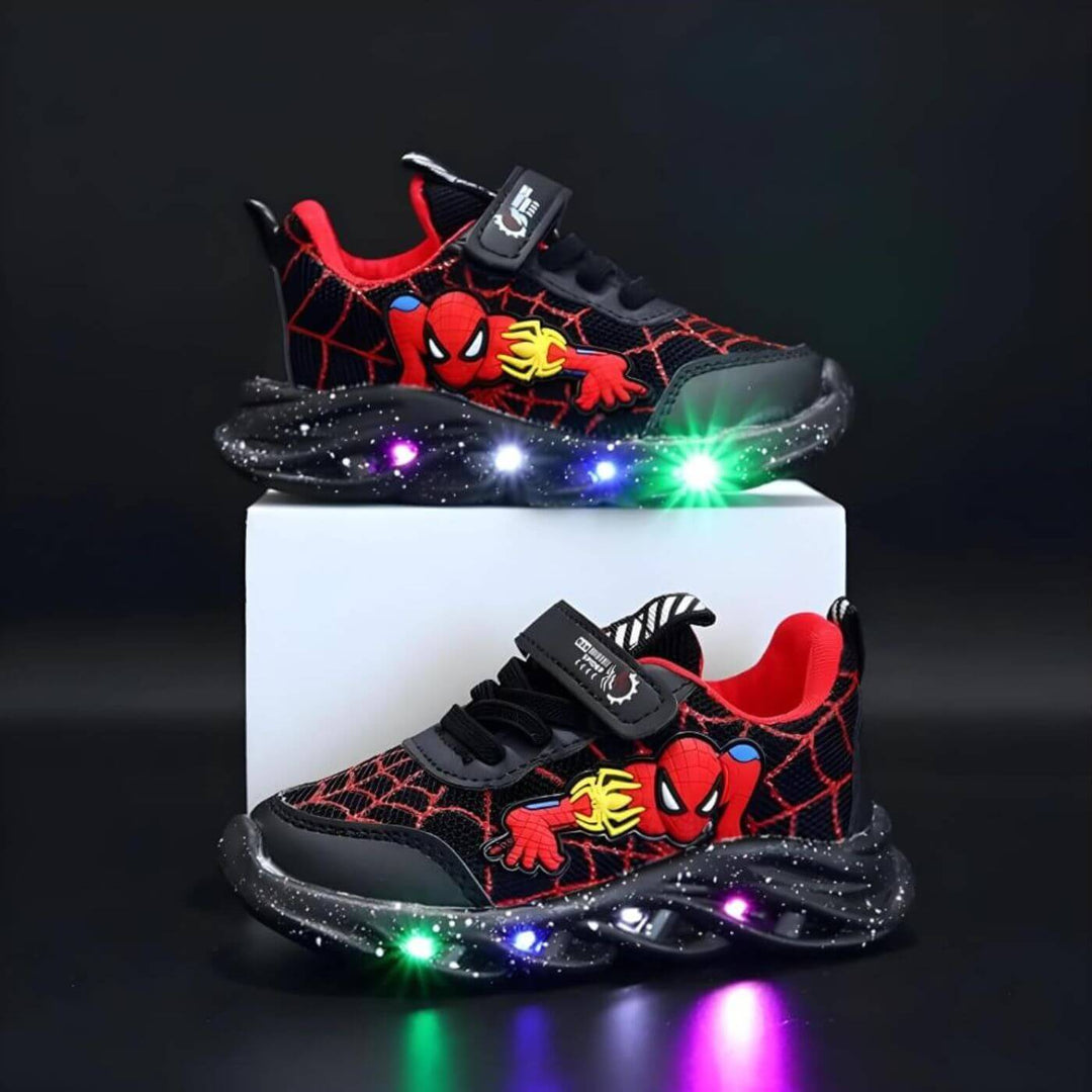 SpiderKickz™ - Superhelt LED-sneakers for Barn