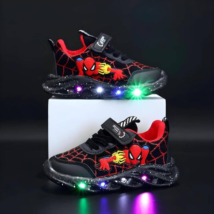 SpiderKickz™ - Superhelt LED-sneakers for Barn