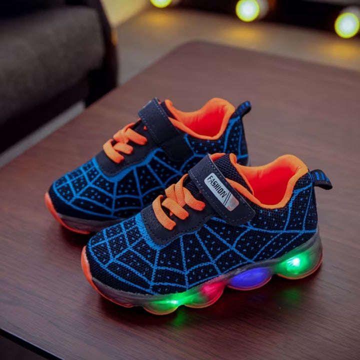 SpiderStep™- LED Joggesko med Edderkoppnettdesign