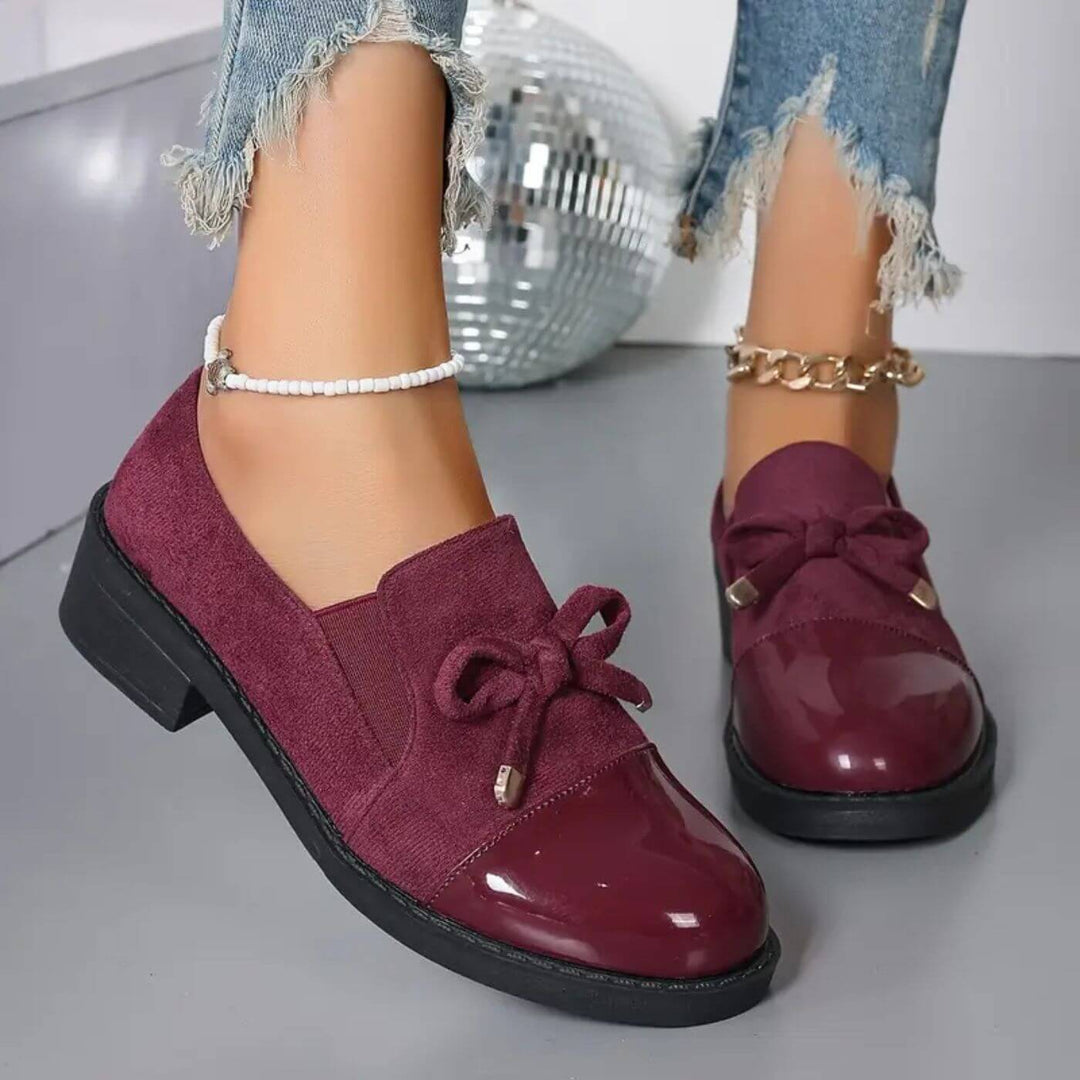 Sunniva™ - Komfortable loafers med sløyfe og chunky hæl