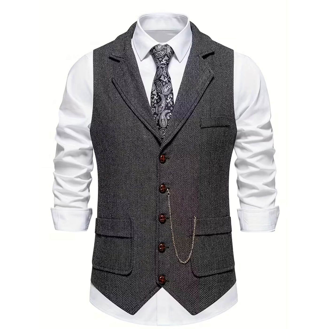 Sverre™ – Elegant Enkeltspent Vest med Slag