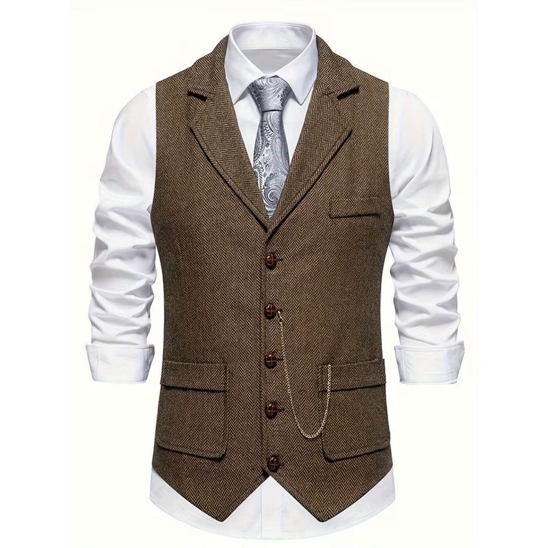 Sverre™ – Elegant Enkeltspent Vest med Slag
