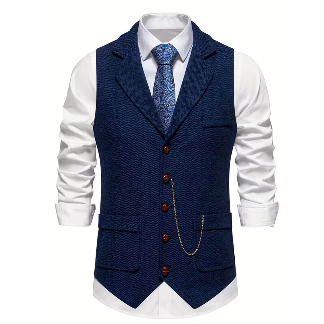 Sverre™ – Elegant Enkeltspent Vest med Slag