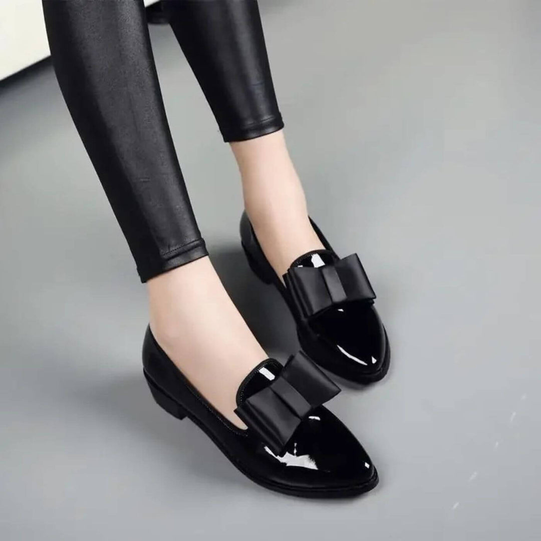 Thale™- Elegante Loafers i Skinn med Sløyfe