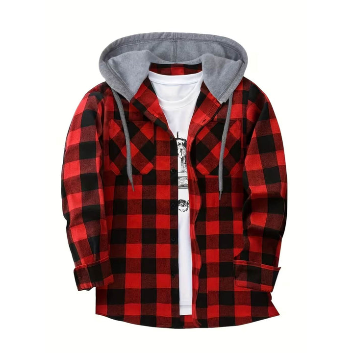 Torstein™ - Rutete hettegenser med knapper (1+1 GRATIS)