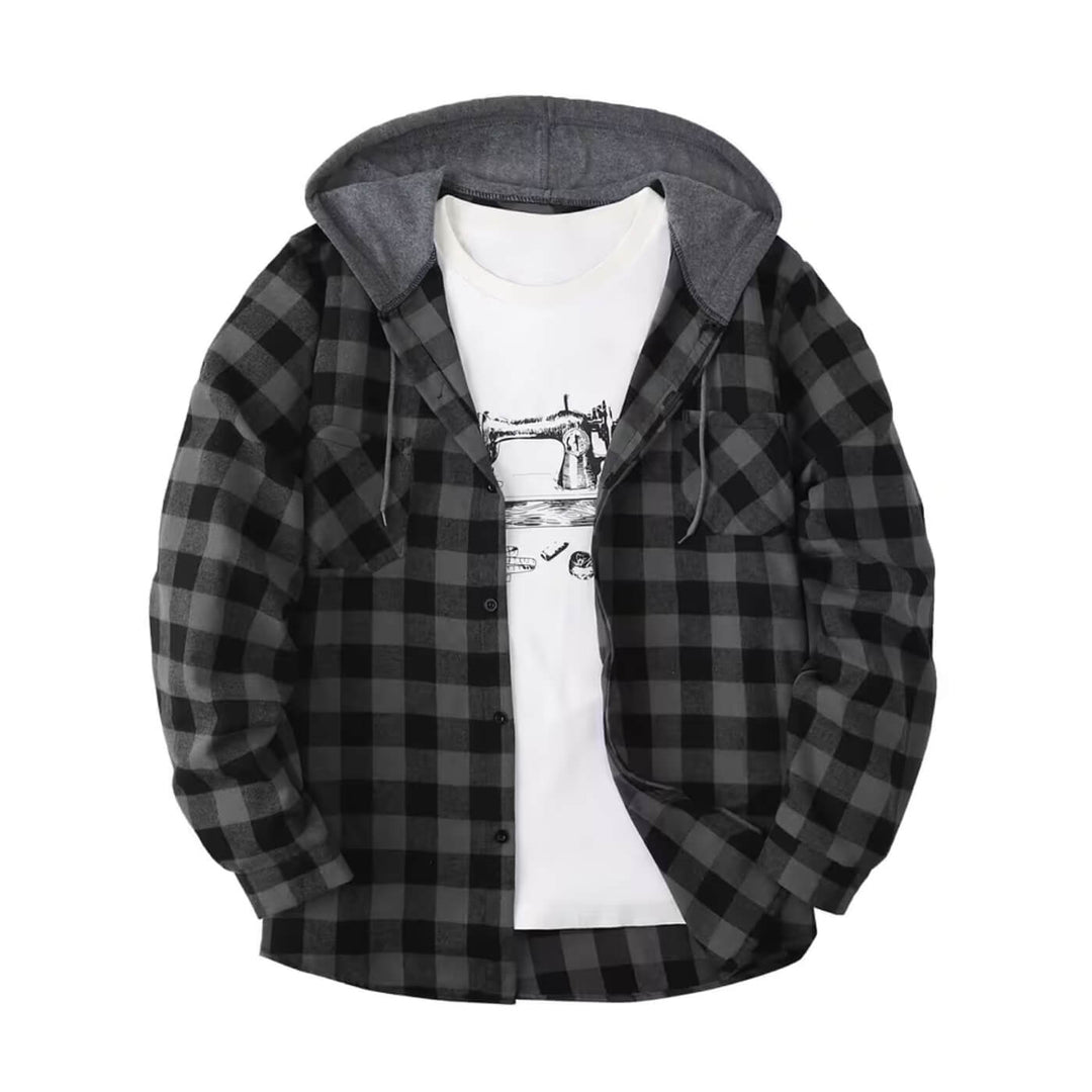 Torstein™ - Rutete hettegenser med knapper (1+1 GRATIS)