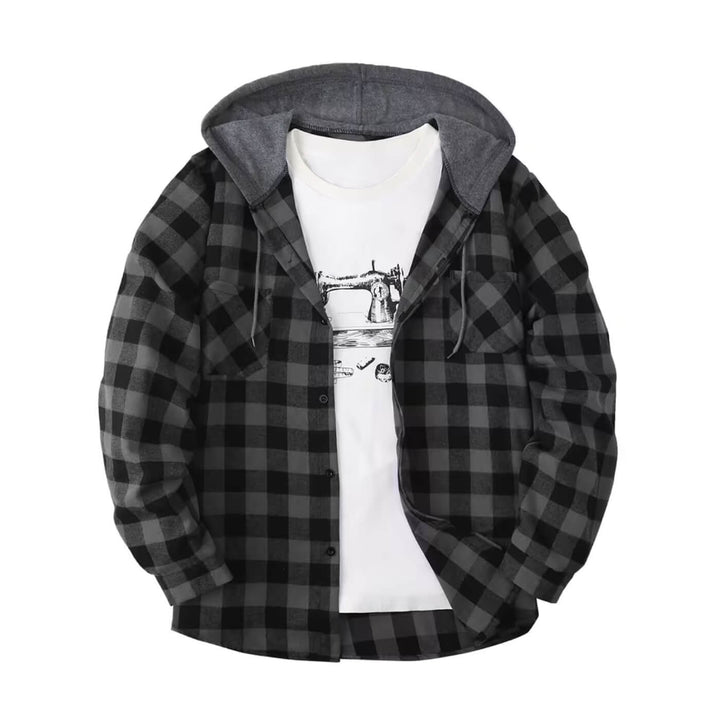 Torstein™ - Rutete hettegenser med knapper (1+1 GRATIS)