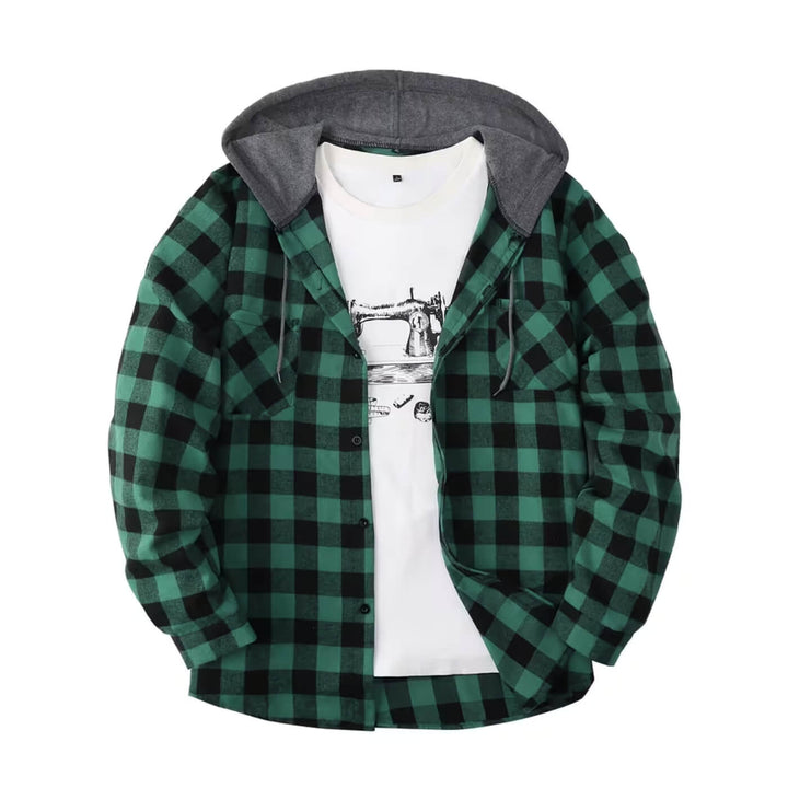Torstein™ - Rutete hettegenser med knapper (1+1 GRATIS)