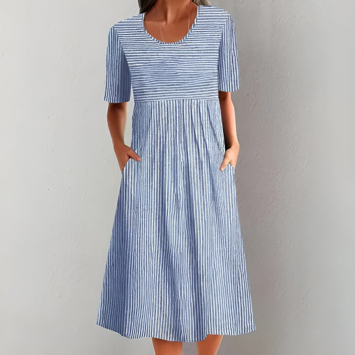 Trude™ - Elegant Stripete Midikjole