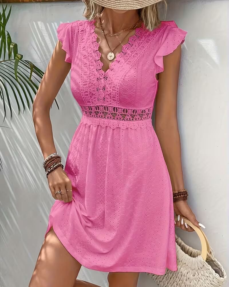 Veronica™- Sommerkjole med Blondedetaljer