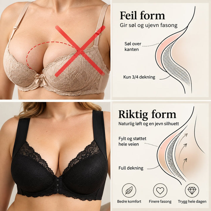 BraLift™ – Frontlukket blondetrådløs støtte-BH