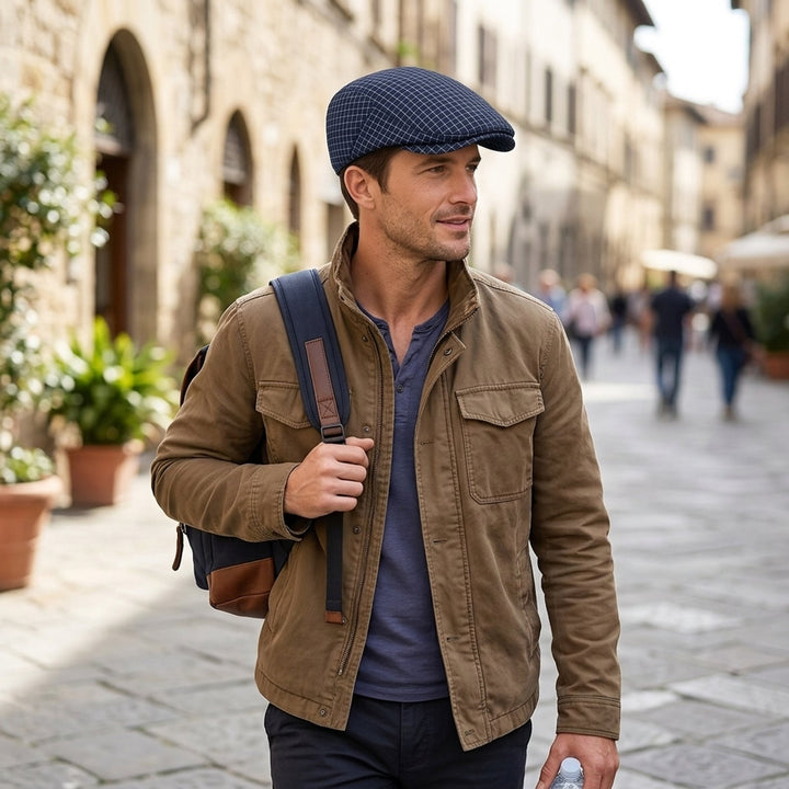 Peder™ – Lettvekts Flat Cap med Rutenettmønster