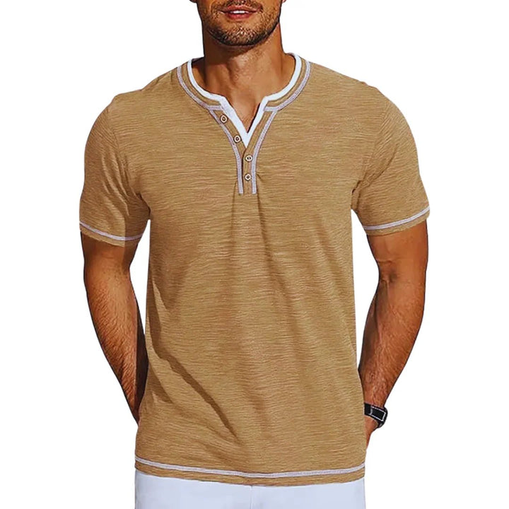 Adrian™ – Henley Kortermet Uformell T-skjorte