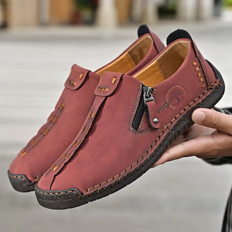 Tor™ – Håndsydd Slip-On Loafers med Sidelukking