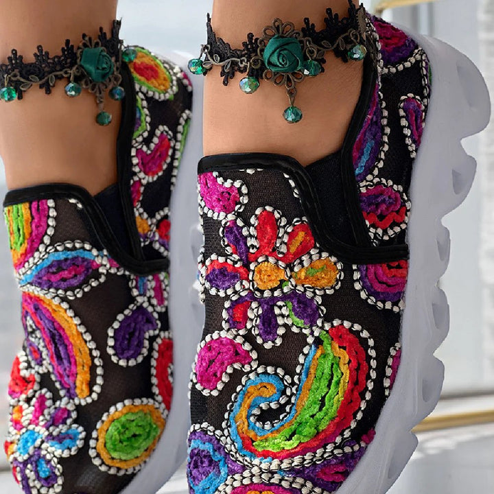Gina™ – Plattformsneakers med paljettbelagte mesh-detaljer