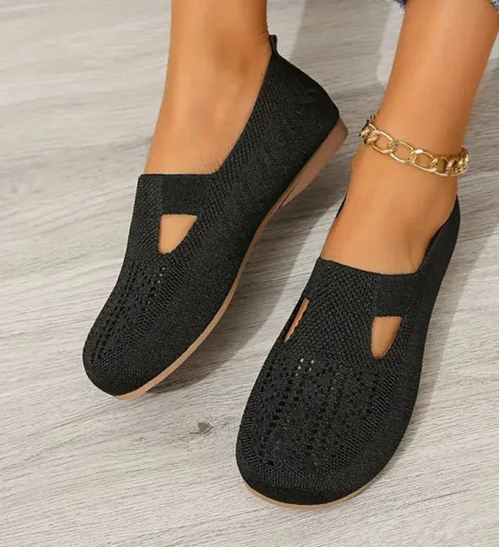 Ingvill™ – Pustende Strikkede Cutout Slip-On Sko