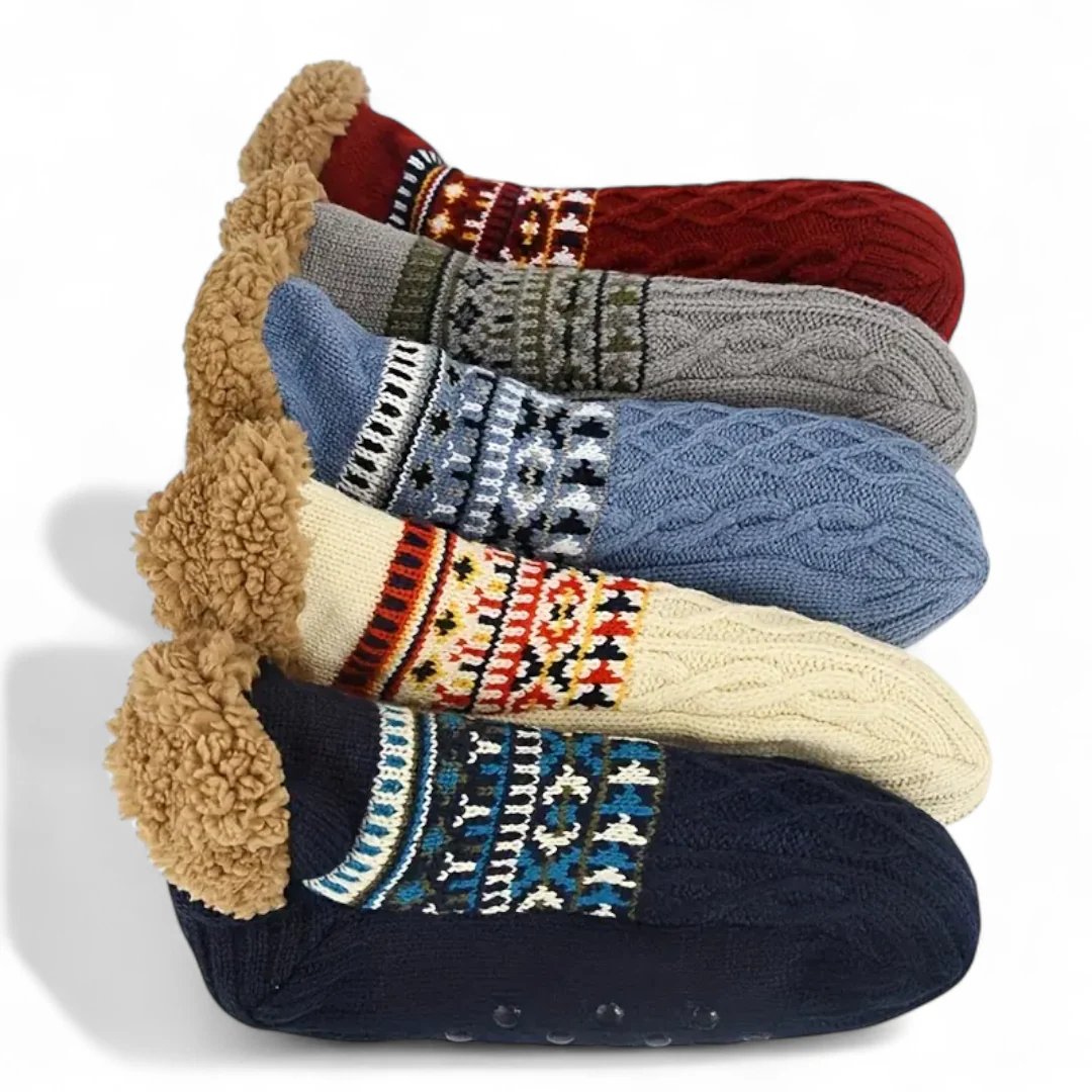 CozySocks™ – Nordisk Strikk Anti-Sklisokk med Fleeceforing