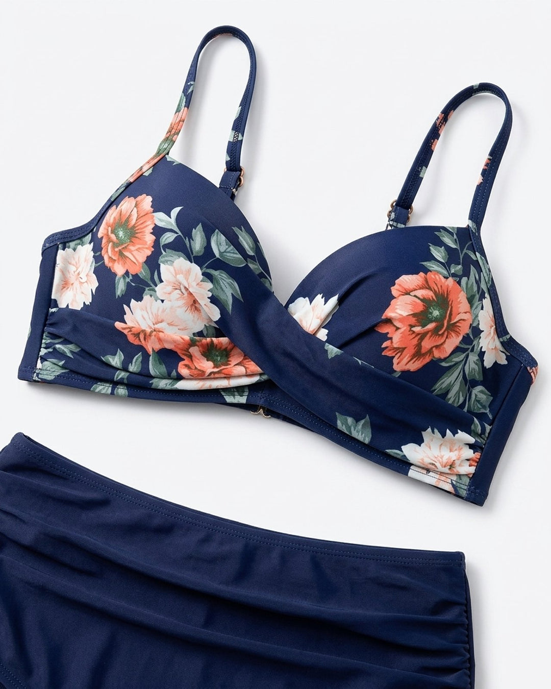 Johanne™ – Blomstrete Høyhåpet Badedrakt Sett