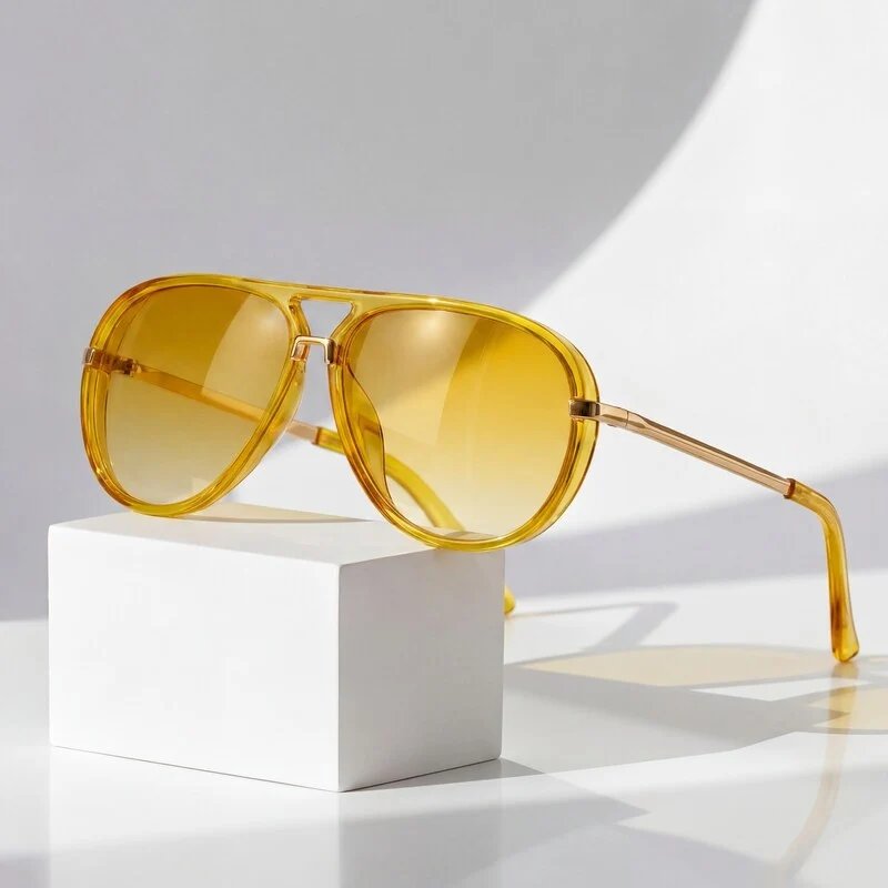 Mari™ – Retro Dobbel-Bro Aviator Solbriller