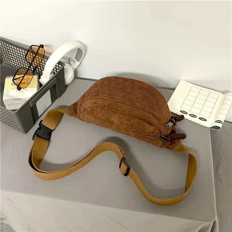 Sunniva™ – Ribbete Justerbar Crossbody Belteveske