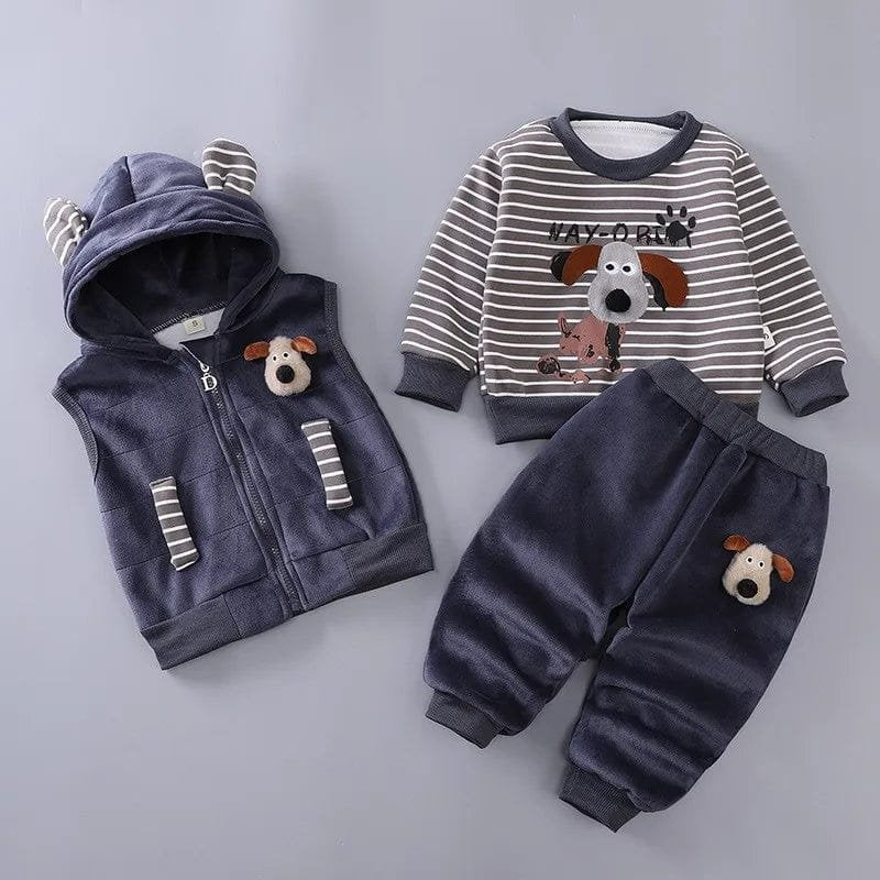 TinyTeddy™ – Koselig Bjørn Hettevest 3-delt Sett