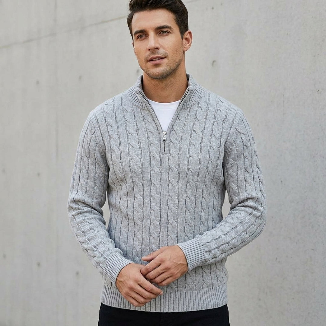 Leon™ – Kabelstrikket Half Zip Genser
